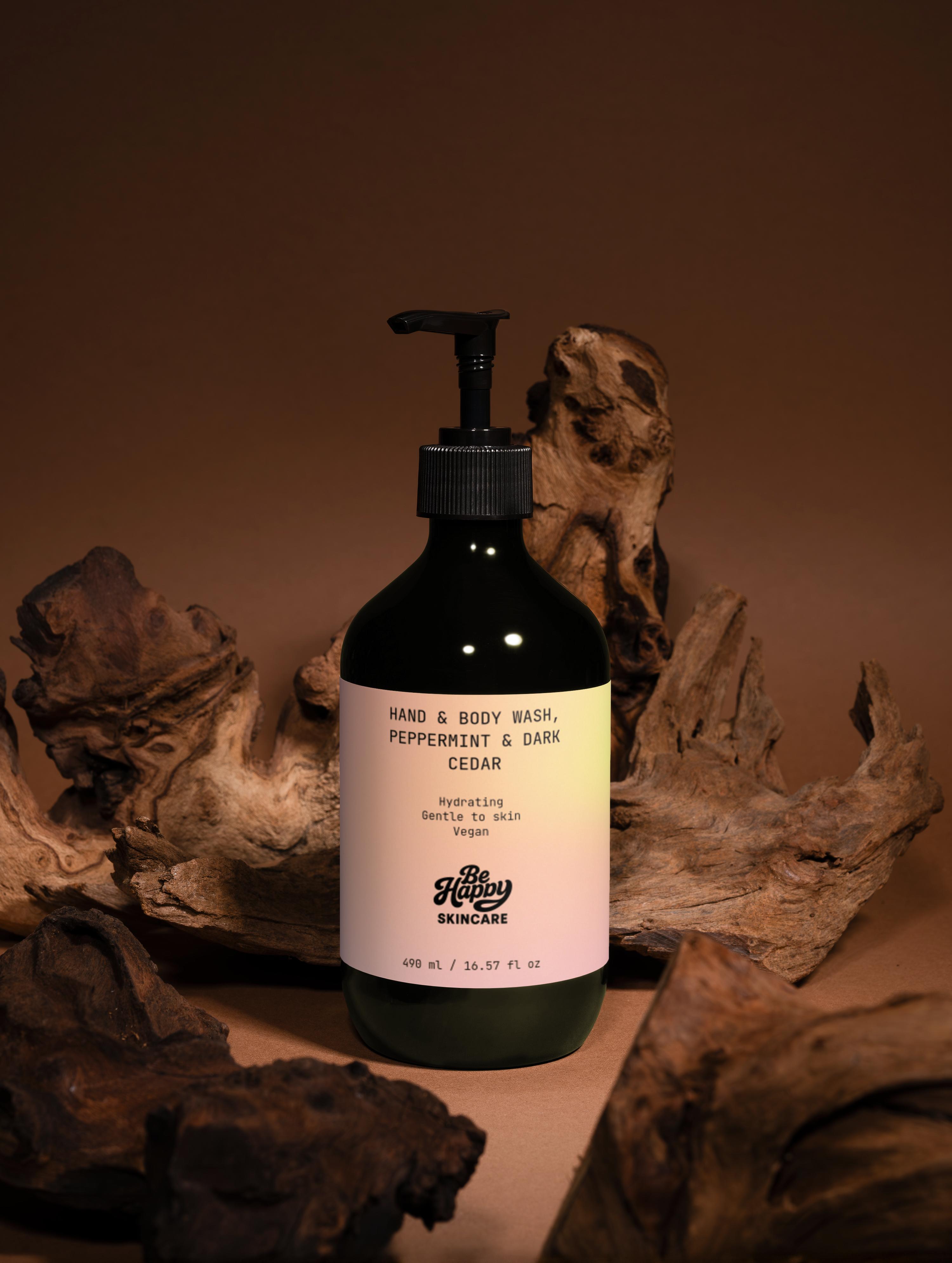 Hand & Body Wash, Peppermint & Dark Cedar